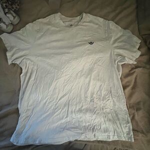 White Adidas Black Logo Shirt (Size 2XL, 100% Cotton, Decent Condition)